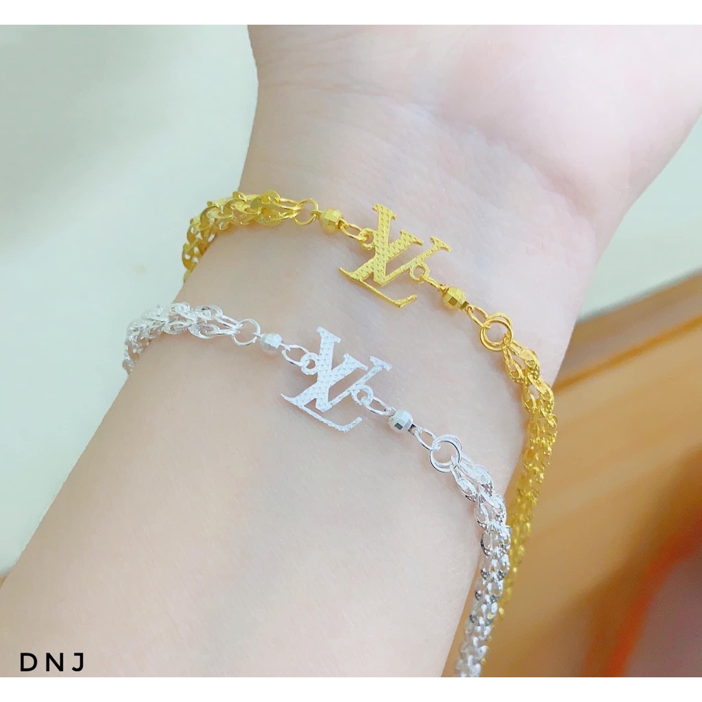 Lắc tay bạc nữ mặt LV siêu sang chảnh - Kho sỉ bạc Nhất Linh