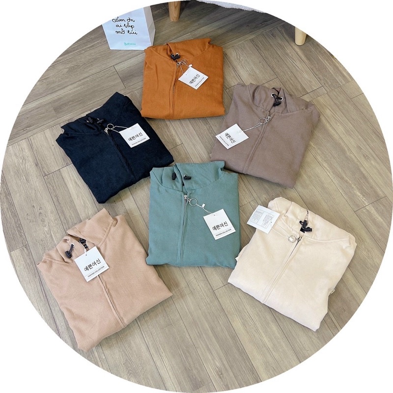 Áo khoác tay bí nhung bố dày dặn hai lớp