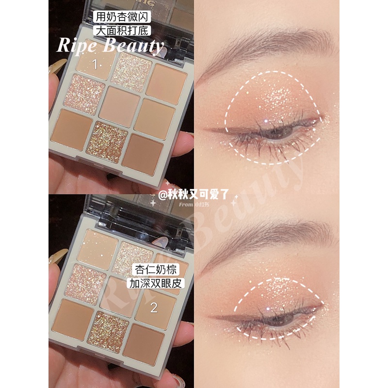 Bảng Phấn Mắt 9 Màu Dikalu Tone Nude Loại Mới Hàng Nội Địa Trung