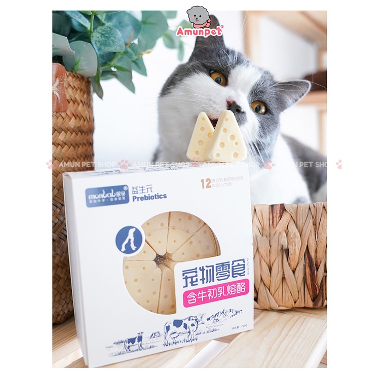 Phô Mai Cho Chó Mèo Monbab Bổ Sung Dinh Dưỡng Giàu Canxi Snack Thưởng Phô Mai Sữa Bò Cho Thú Cưng Hamster Amun Pet