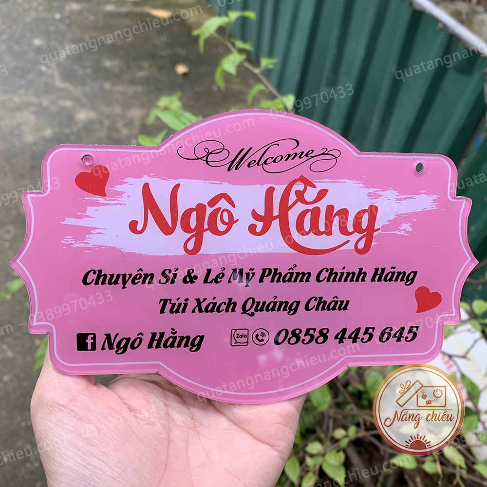 Bảng hiệu tên shop, định vị thương hiệu , Bảng shop giá rẻ nhất , chất liệu mica sáng bóng