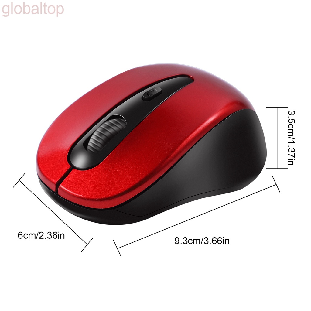Chuột quang không dây 2.4GHz 1600DPI kèm đầu nhận USB