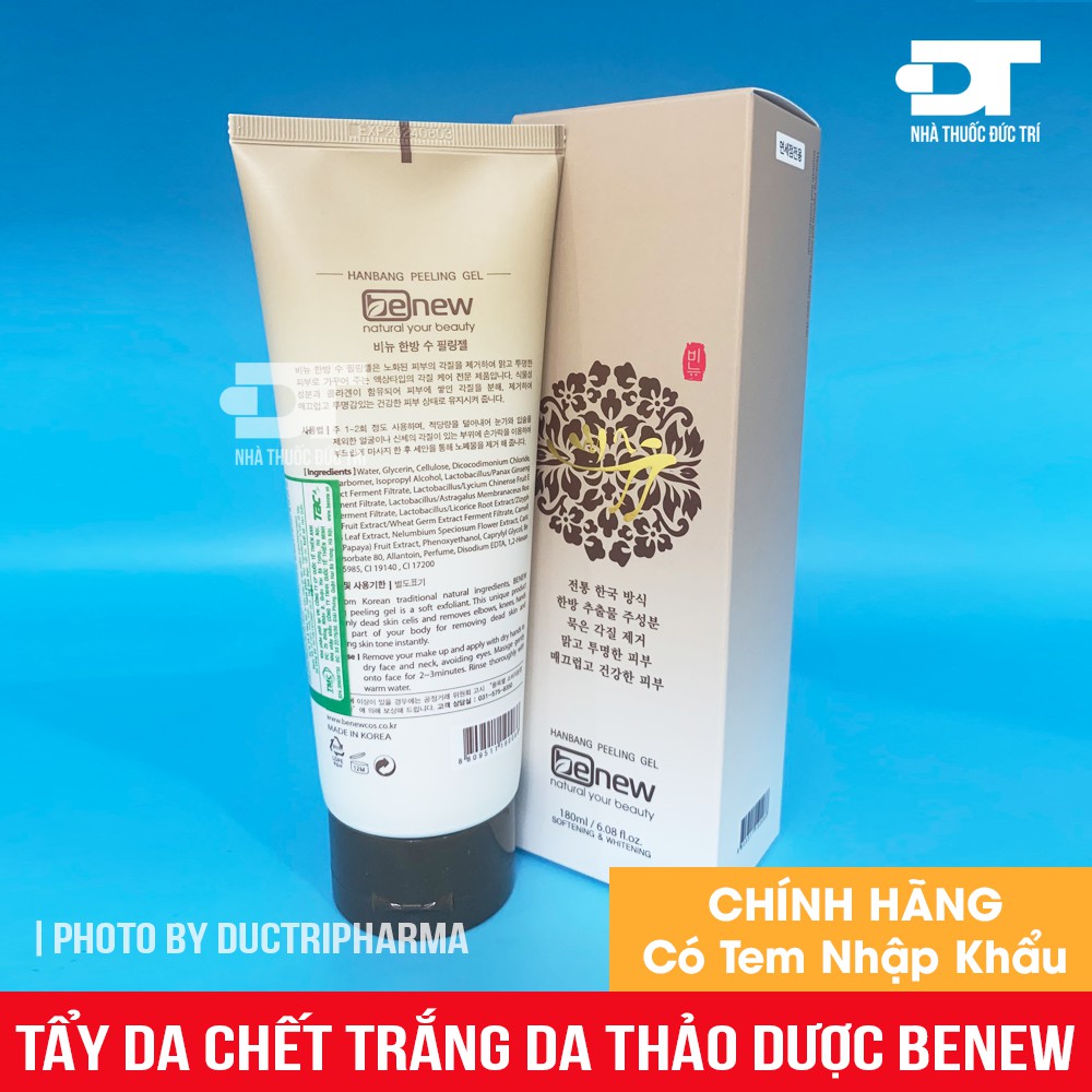 Kem Tẩy Da Chết Trắng Da Thảo Dược Benew Hanbang Pelling Gel Cao Cấp Hàn Quốc- 180ml