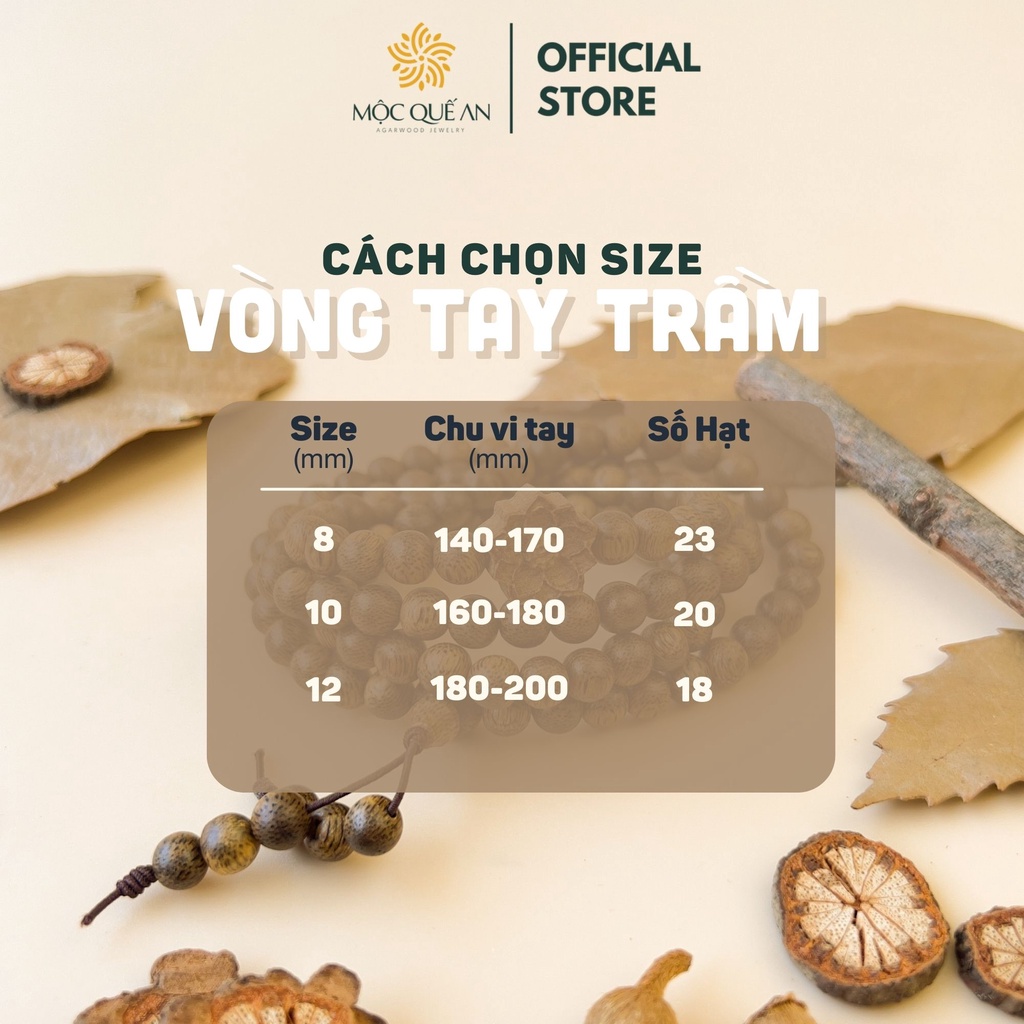 Vòng Tay Trầm Hương Hạt Tròn Đơn 6/8/10/12mm Nam Nữ Phong Thủy May Mắn Bình An