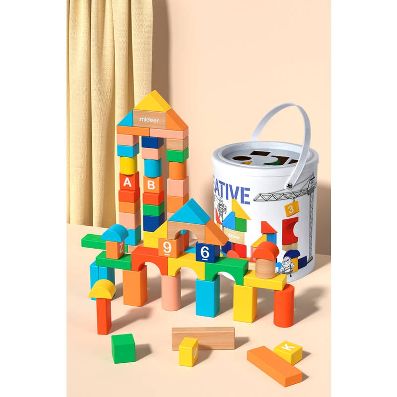 Đồ chơi gỗ thông minh Mideer Creative Building Blocks , Đồ chơi trí tuệ dành cho bé từ 1,2,3,4,5,6,7 tuổi