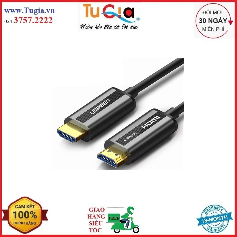 Cáp HDMI 2.0 sợi quang 5m Ugreen 50716 hỗ trợ 4K/60Hz cao cấp Hàng chính hãng