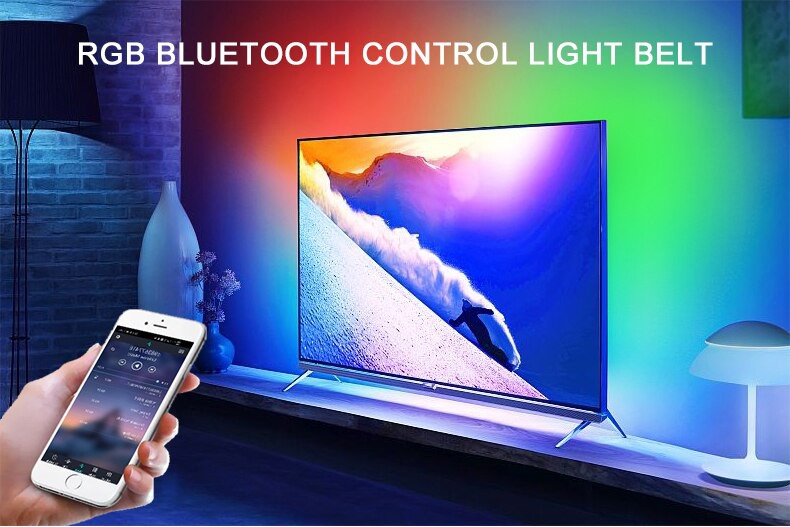 Bán Sỉ! Dây Đèn Led 85-265v Bluetooth 5v 2835 Smd Trang Trí Bàn Điều Khiển Tv Pc Chống Thấm Nước