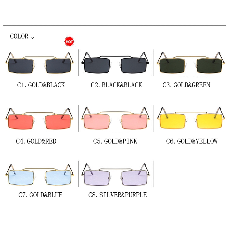 Kính mát gọng kim loại vuông phong cách retro Samjune