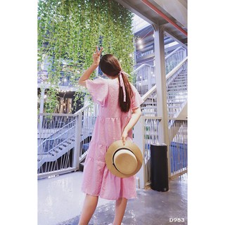 ĐẦM TẦNG TAY LOE CỘT EO D983 (VÒNG 1 DƯỚI 90)