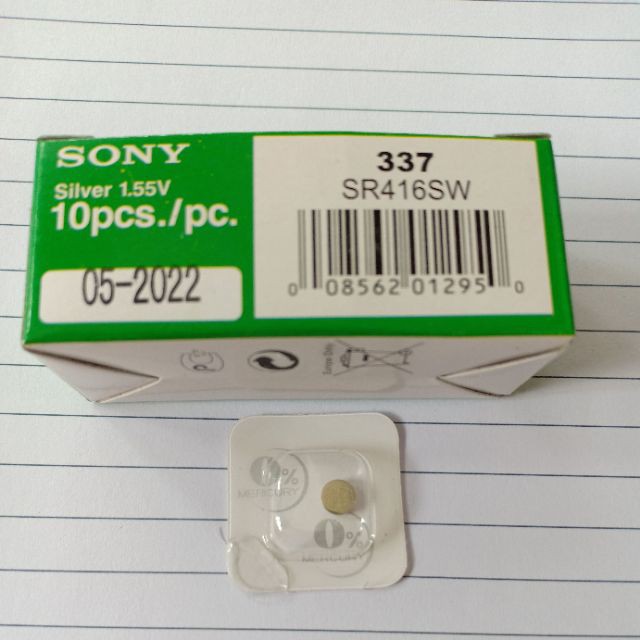 Pin Đồng Hồ ♥️FREESHIP♥️ Giảm 10k khi nhập mã [DAYDA10] Sony Silver 1.55v 337 416 sr416sw Japan Chính Hãng