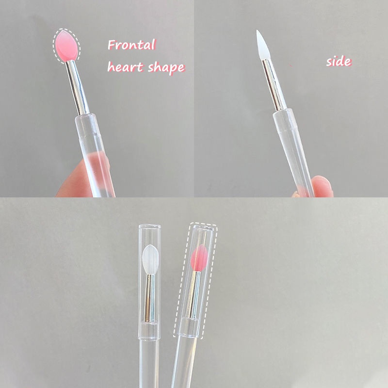 Cọ Trang Điểm Môi Bằng Silicone Kèm Nắp Đậy Tiện Lợi