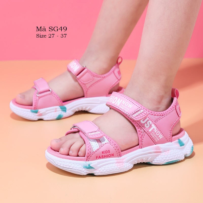 Dép sandal bé gái 3 - 12 tuổi siêu nhẹ quai ngang khỏe khoắn và năng động SG49