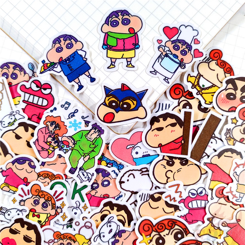 ★★★ Sticker Dán Trang Trí Nhật Ký Hình Cậu Bé Bút Chì Shin-chan Q-11 ★★★ Bộ 50 Miếng Dán Trang Trí Album Thời Trang DIY Kích Thước 2~3cm