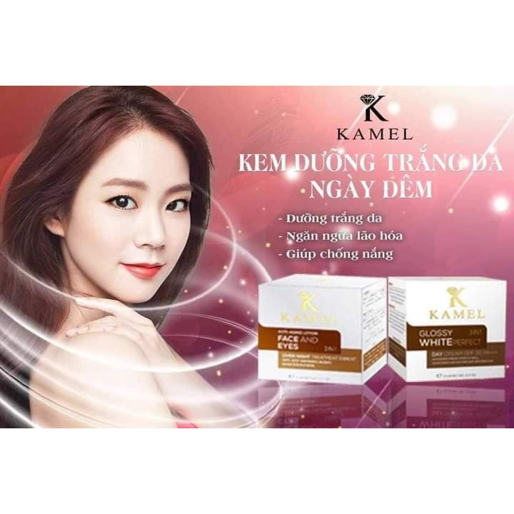Kem tái sinh đa tầng Dưỡng da Căng bóng trắng sáng đều mầu, Tăng Sinh Collagen, Cấp Ẩm Ngăn Lão Hóa ngày và đêm15g Kamel