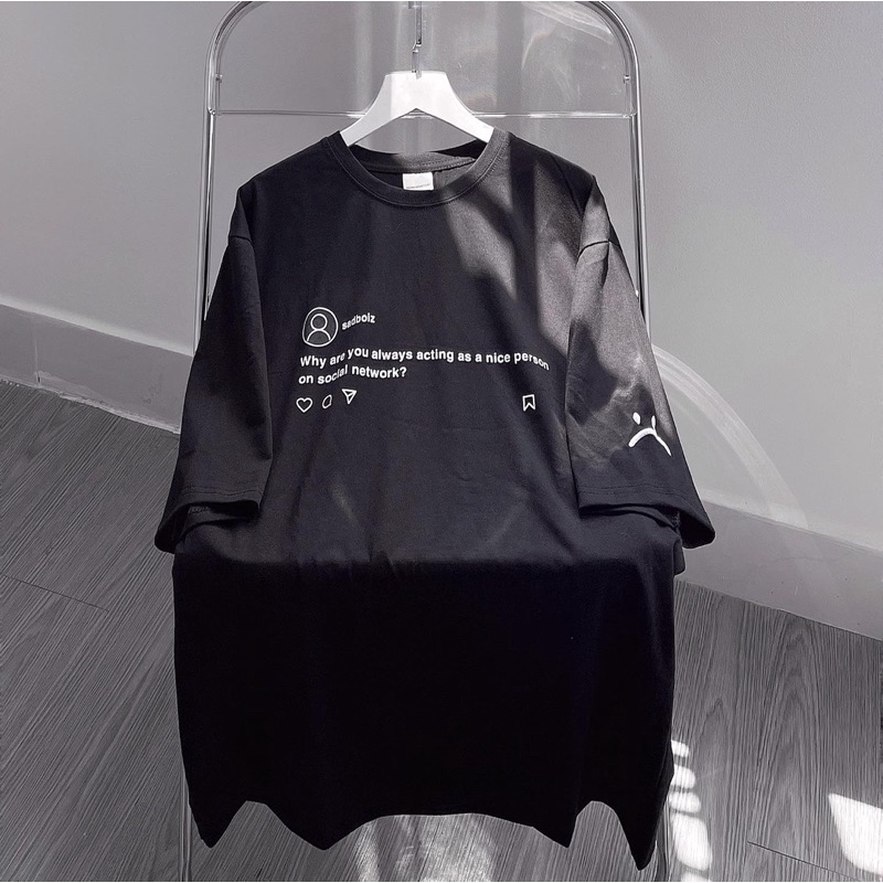 Áo thun SADTAGRAM v1 icon ảnh thật unisex ( nam nữ mặc đều được)