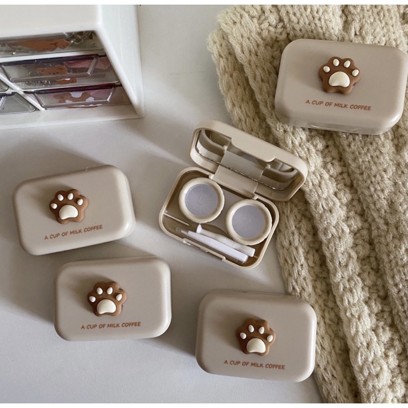 Khay Gương Chân Gấu Thỏ Cute - Khay Đựng Kính Áp Tròng BLINKSEYES