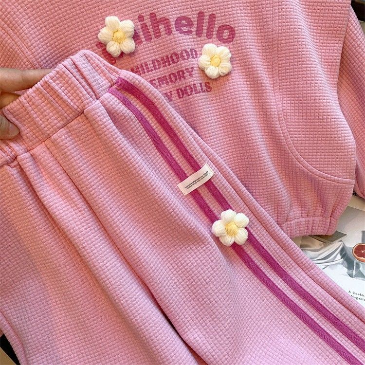 Set Đồ Thể Thao Dài Tay Phong Cách Hàn Quốc Mới Cho Bé Gái