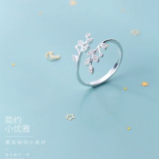 nhẫn-bông tai cành lá