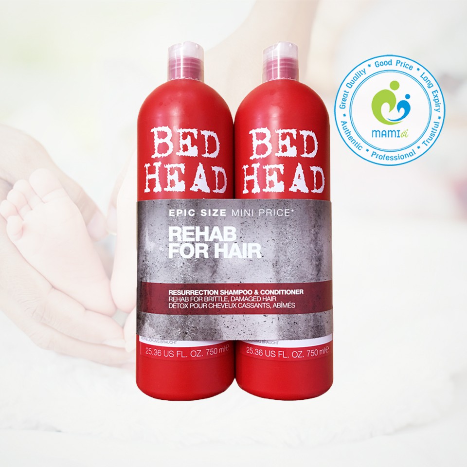 Cặp Dầu gội xả (750ml) phục hồi tóc cấp độ 3 cho người từ 18 tuổi Tigi Bed Head Đỏ, UK