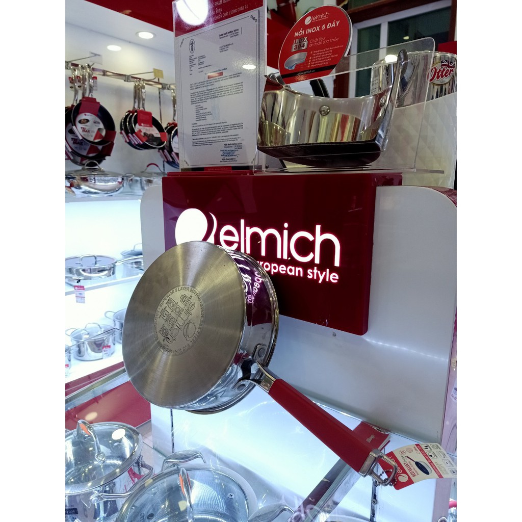Chảo chống dính elmich redvelvet sz 20cm 24cm mã 2353249