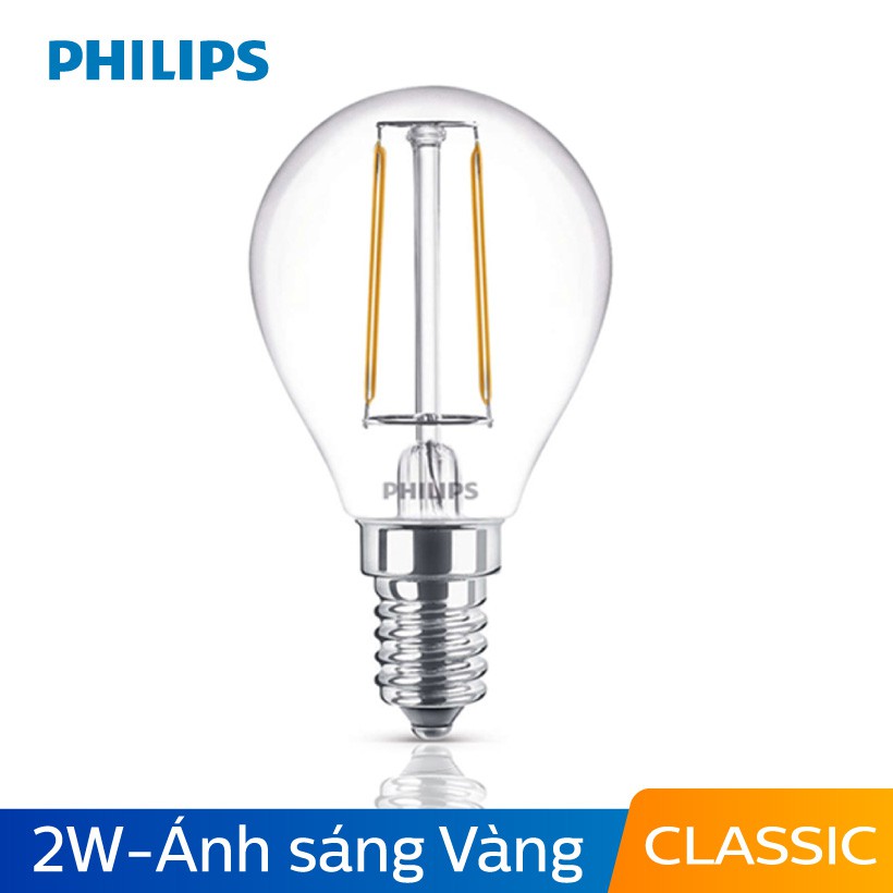 Bóng đèn Philips LED Classic 2W 2700K E14 P45 - Ánh sáng vàng