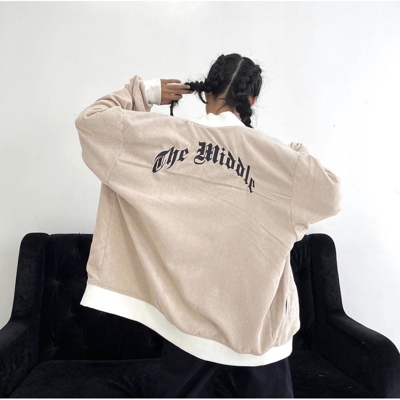 Áo khoác BOMBER THEMIDDLE (chất nhung tăm, 2 lớp)