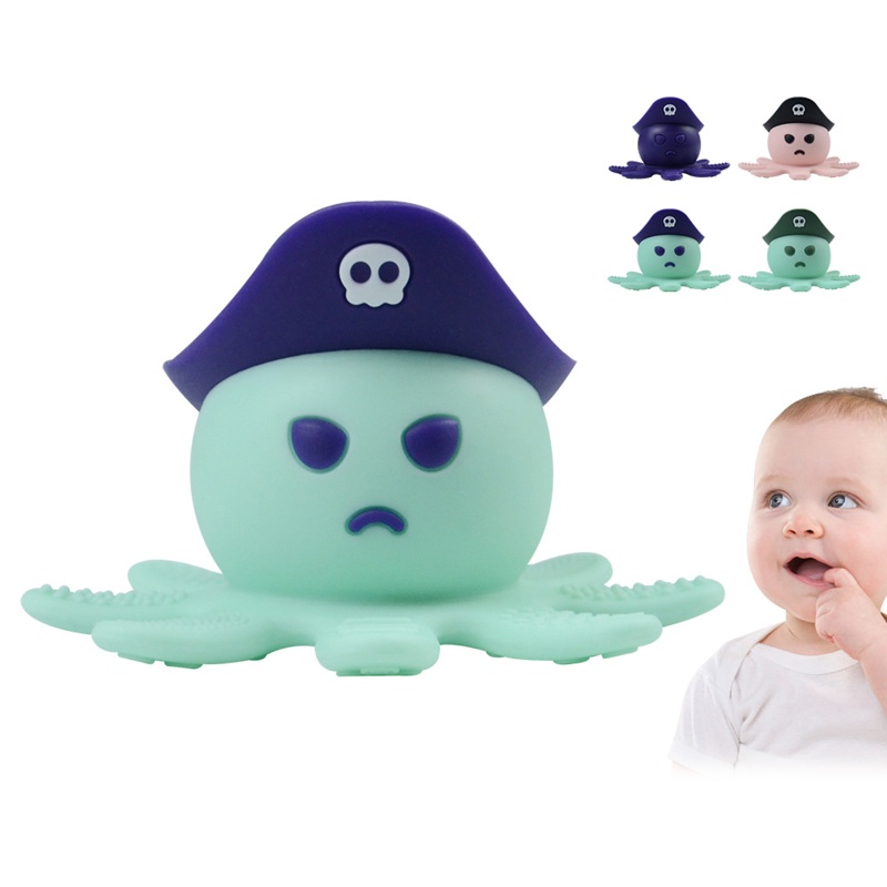 Đồ Chơi Ngậm Nướu Hình Bạch Tuộc Bằng Silicone Giúp Giảm Căng Thẳng Dành Cho Bé