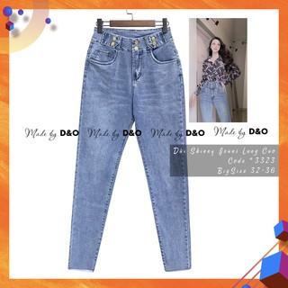[Size 32~36] Quần Jeans Denim Xanh Nhạt - Siêu Hack Chân Dài, Lưng Siêu Cao Giấu Bụng, Co Giãn Mạnh