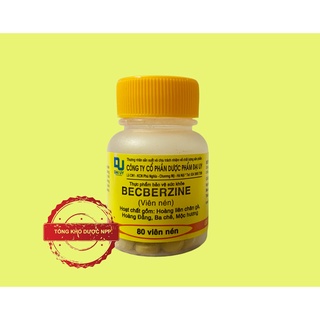 Combo 10 lọ Berberin - viên hương liên -BECBERZINE - Lọ 80 viên nén