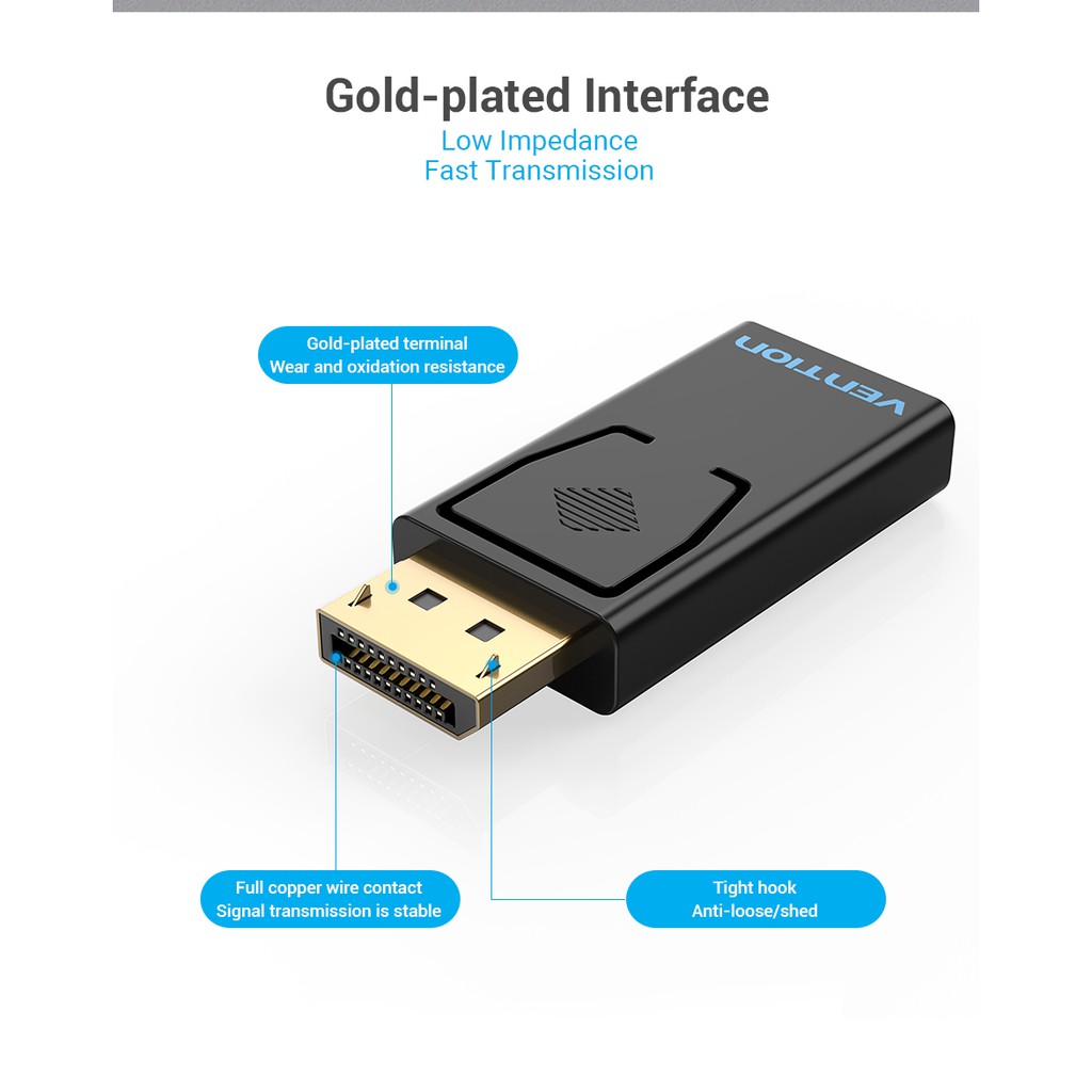 Đầu Chuyển Vention từ Cổng cắm HDMI 1080P Sang Giác cắm HDMI