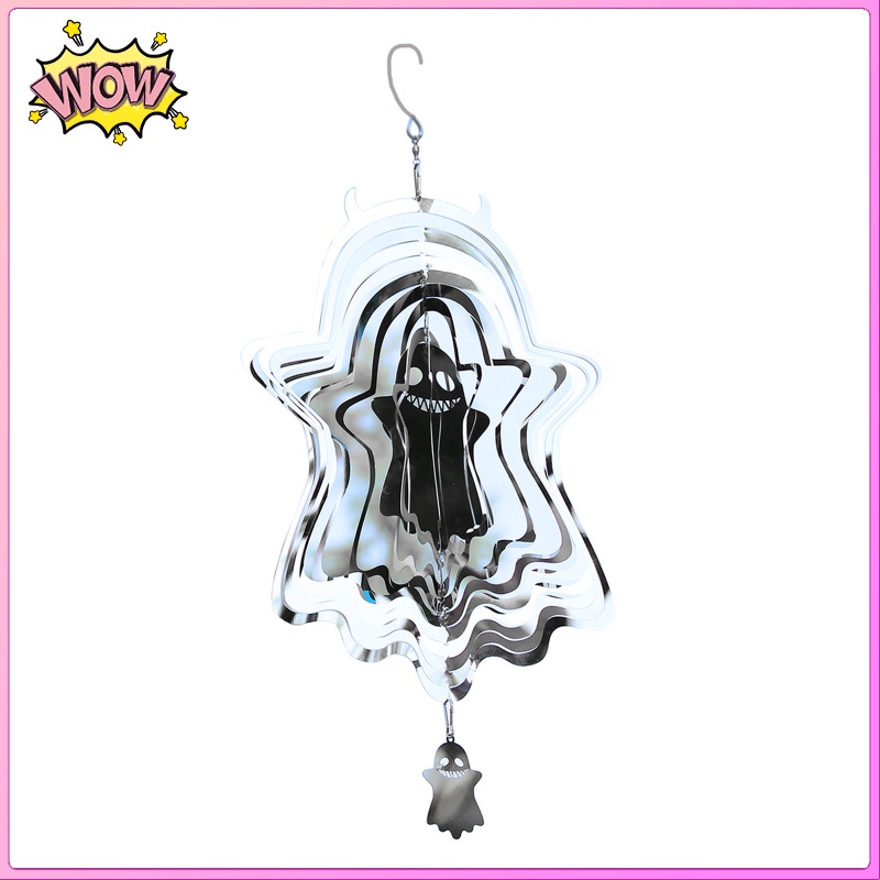 Ghost Wind Spinner Metal Wind Chime Garden Outdoor Bedroom Yard Ornament