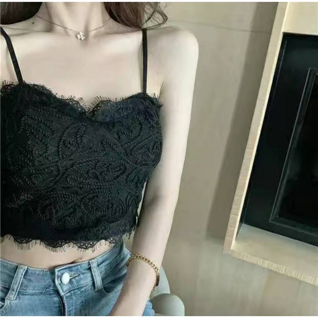Áo bra ren dáng dài nữ có kèm đệm mút loại xịn dây mảnh