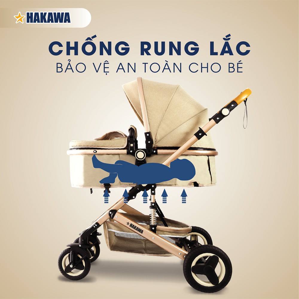Xe đẩy em bé HAKAWA HK-B02 - Sản phẩm chính hãng - Bảo hành chính hãng 3 năm