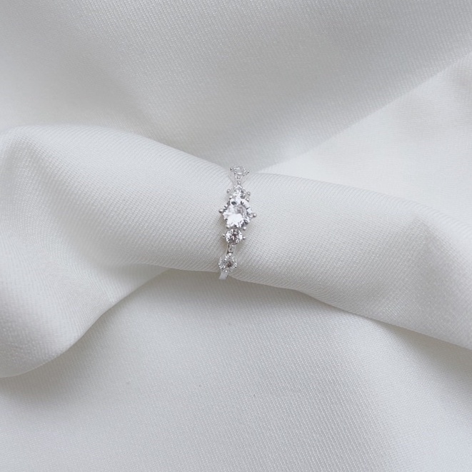 Nhẫn bạc nữ đính đá ánh nắng mặt trời DaLiA Jewelry nhẫn bạc 925 thật