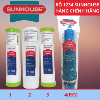 COMBO LÕI 1234 SUNHOUSE (Lọc thô 123+ màng RO)