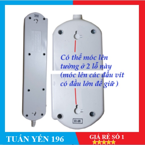 Ổ Cắm 4 Lỗ 3 Chấu Dây 2 Mét Điện Quang ĐQ 2W. SM740SL – Trắng Đỏ