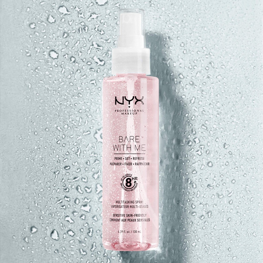 XỊT KHÓA GIỮ LỚP MAKE UP NYX BARE WITH ME PRIME SET REFRESH MULTITASKING SPRAY 130ML CHÍNH HÃNG - 7264