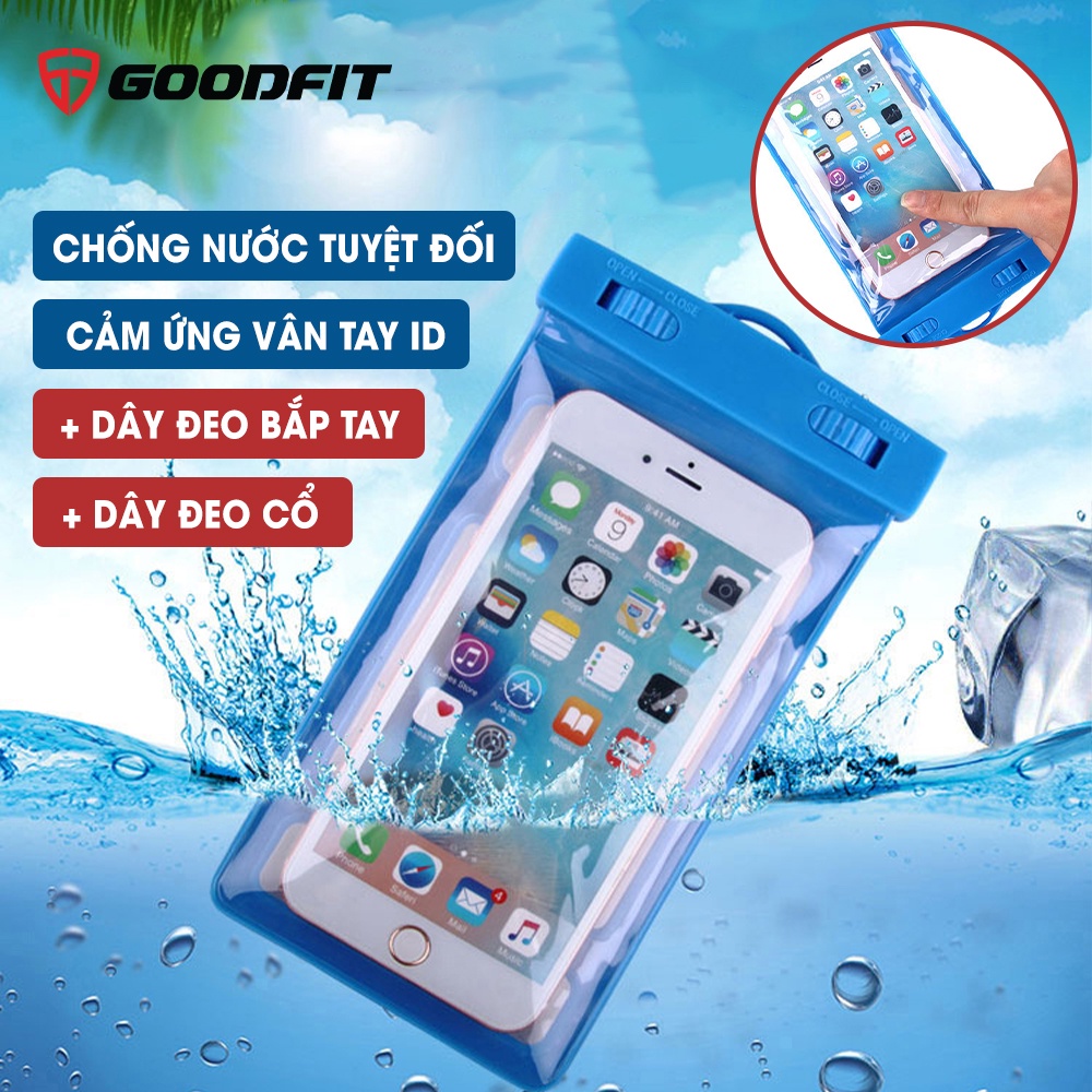 Túi chống nước điện thoại, bao đựng điện thoại 2 dây đeo, cảm ứng mượt GoodFit GF203WP