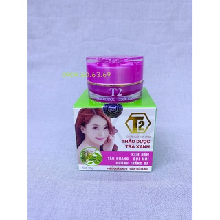 Kem t2 thảo dược trà xanh 25g nám -tàn nhang- đôi mồi-dưỡng trắng da