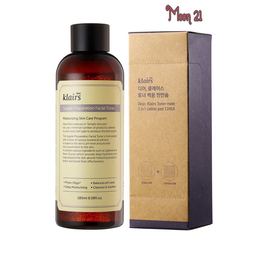Nước Hoa Hồng Klairs Supple Preparation Facial Toner 180ml cho Da Nhạy Cảm