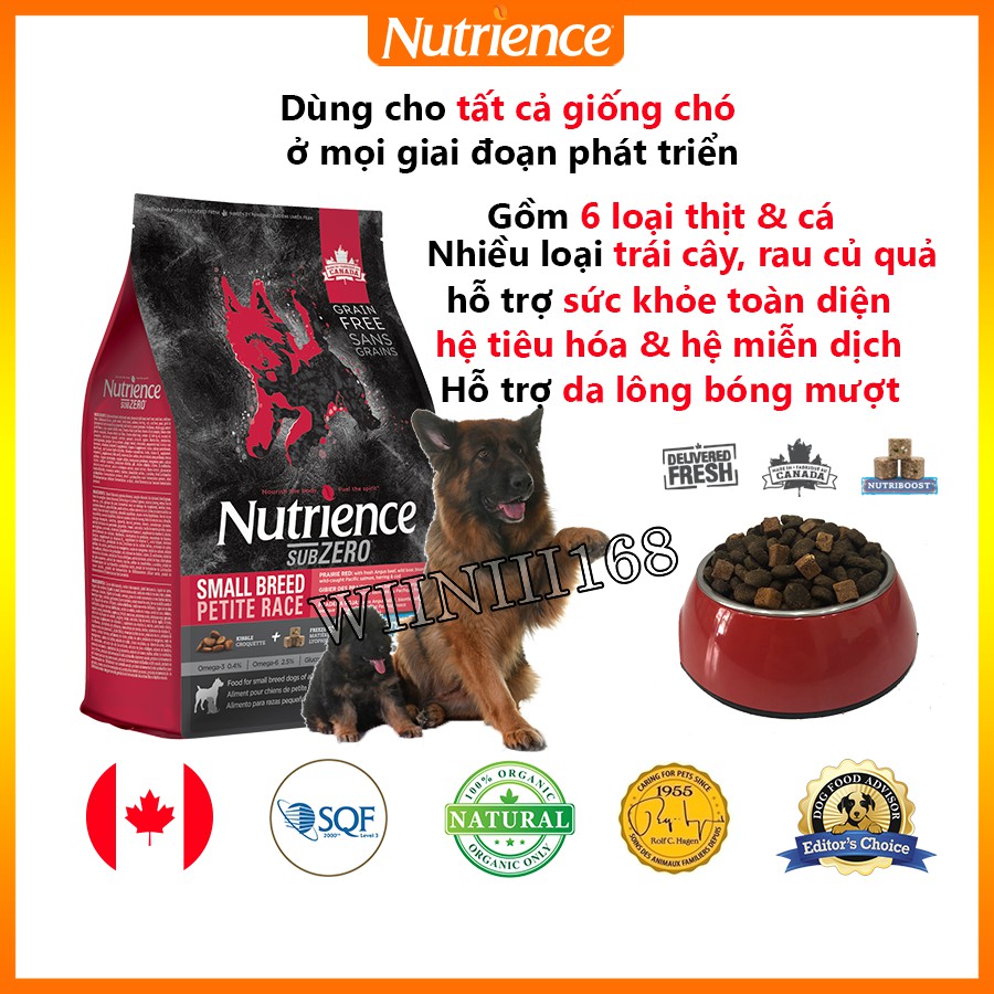 Thức Ăn Hạt Cho Chó Nutrience Subzero Bao 5kg - Thịt Bò, Cá Hồi, Cá Tuyết, Cá Trích, Rau Củ & Trái Cây Tự Nhiên