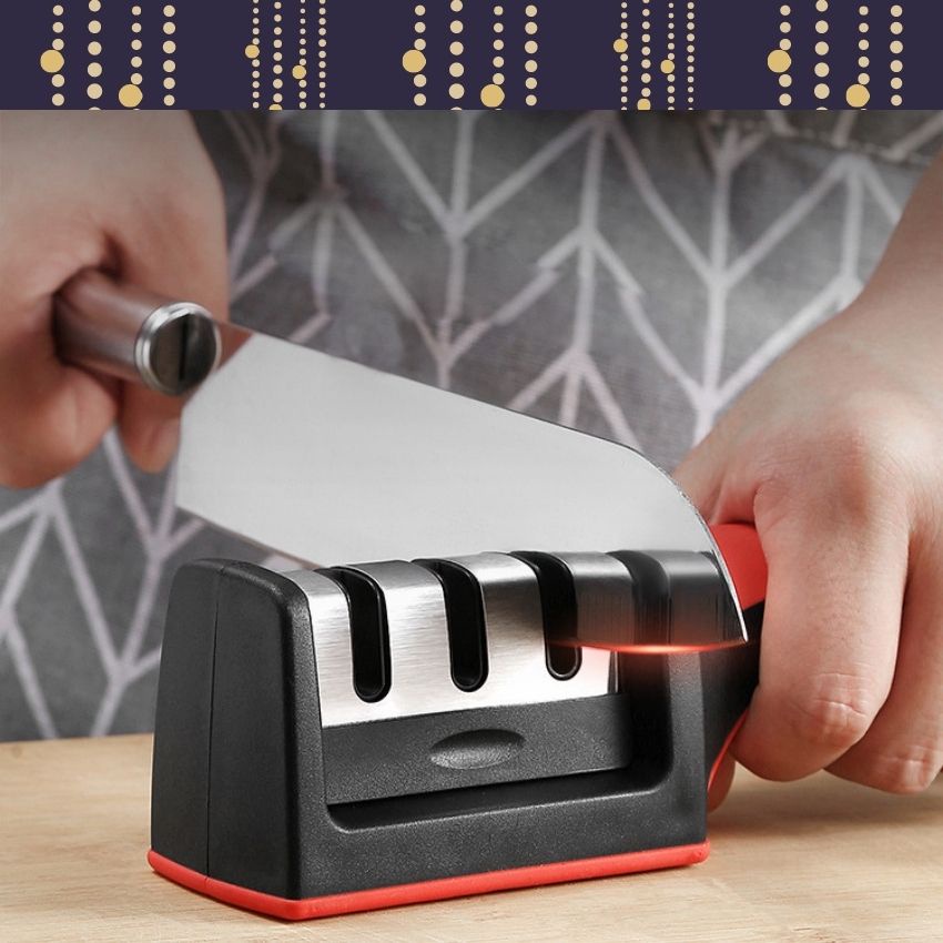 Dụng cụ mài dao kéo 3 khe (3 cấp độ) tay cầm tiện lợi mài dao sắc bén nhanh và hiệu quả - HÒA PHÁT