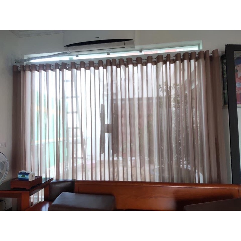 Vải rèm voan trắng, ghi, nâu…xô trơn