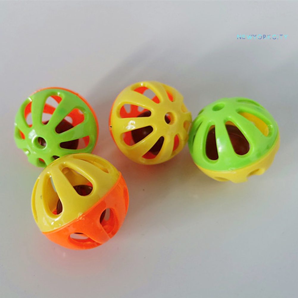 Set 10 Quả Bóng Nhựa Rỗng Có Chuông Vui Nhộn Cho Mèo Cưng