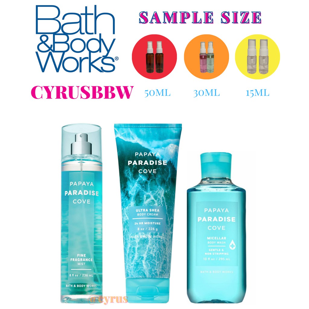 Mist Xịt Toàn Thân, Gel Tắm Bath & Body Works Papaya Paradise Cove Từ Mỹ