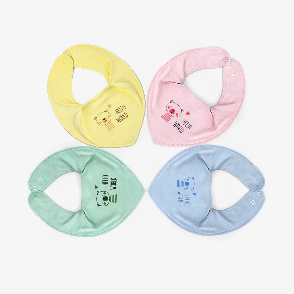 SET 2 Yếm Cho Bé 100% Cotton Thấm Hút Tốt Nhãn Hiệu Goodmama