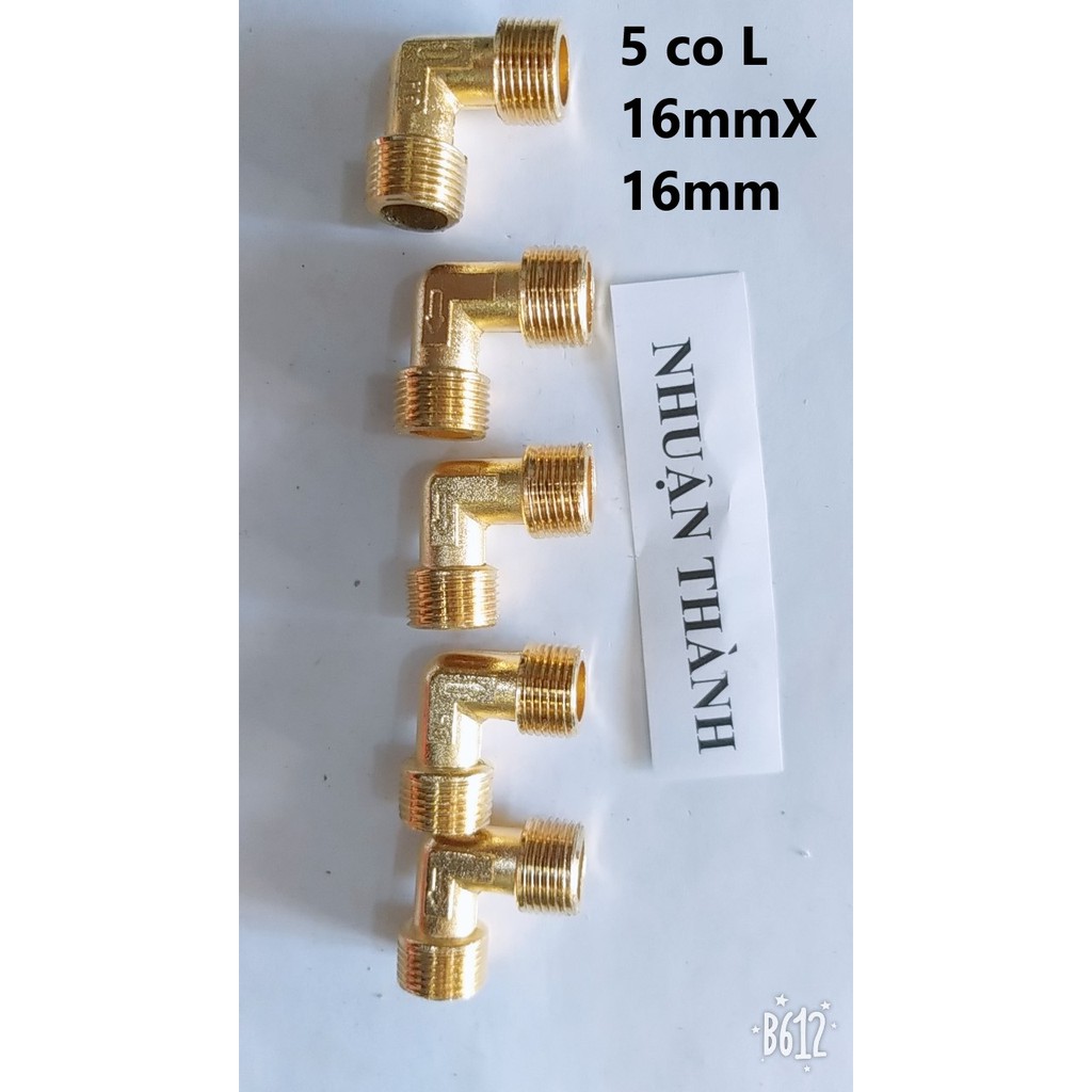 Co thau máy nén khí / Co L máy nén khí 16*16mm ; 16*21mm; 19X21mm đồng 100%