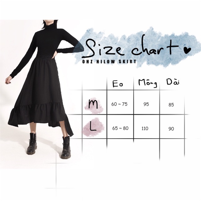 Chân váy dài xếp ly đuôi lệch tà NHÀ BẠCH TUỘC ( OHZ HILOW SKIRT ) | BigBuy360 - bigbuy360.vn