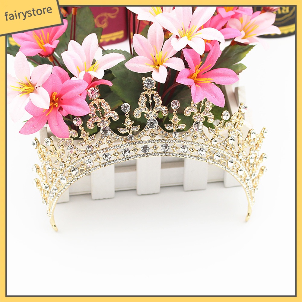 Vương miện đội đầu đính kim cương lấp lánh sang trọng công chúa cho nữ