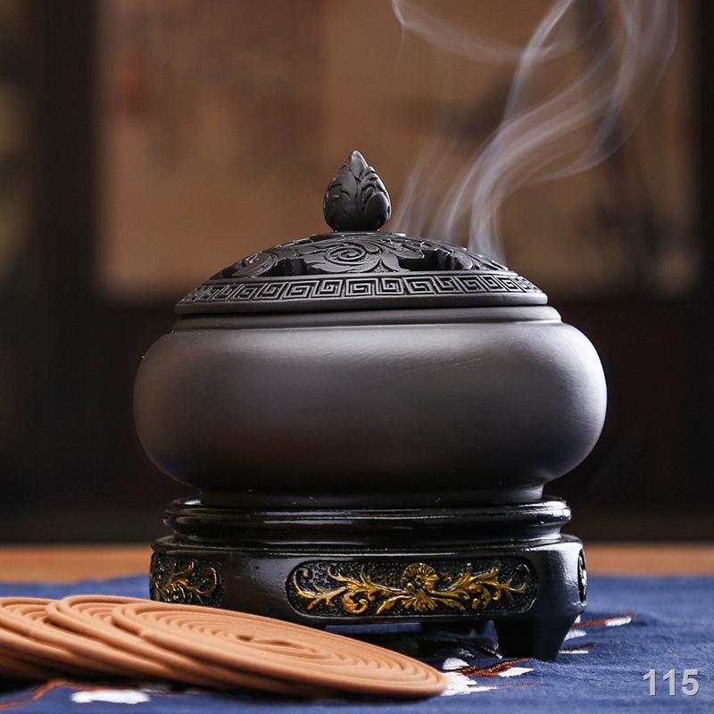 [Có thể dùng làm gạt tàn] Lư hương retro sáng tạo tháp lư hương tượng phật lư hương cổ rồng phượng gốm sứ